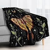 Schmetterling Kuscheldecke 150x200 cm - XL - Pflanze Decke, Weich und Warm Winterdecken, für Sofa Couch Wohnzimmer, Flanell Couchdecke, Antistatisch Wohndecke für Kinder Erwachsene