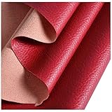 GLFYHG DIY Kunstleder Stoff Harte Tasche Pu Ledermaterial Weiche Tasche Leder Stoff Sofatuch Handgefertigt DIY Litschi Muster Kunstleder Nachttisch Kunstleder Breite 138cm (Color : Red)