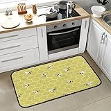 Niedliche gelbe Küchenteppiche, rutschfest, gepolstert, komfortabel, saugfähig, Bodenläufer, Teppich, Badteppiche für Eingangsbereich, Badezimmer, Schlafzimmer, Heimdekoration, 99,1 x 50,8 cm