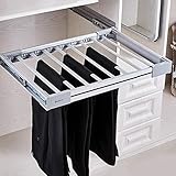 Hosenständer, ausziehbare Hosenbügel, Kleiderschrank, ausziehbarer Hosenbügel, Schublade, Schalständer, ausziehbarer Krawattenhalter, Kleiderstange, Aluminium-Organizer für Tiefe 45 cm Breite Hello
