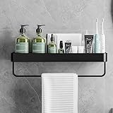 FUrlou Verdickung Bathroom Organizer für Die Innendusche Multifunktionell Extra Großes Fassungsvermögen Abstand Zwischen den Schichten Ist Frei Einstellbar Wandmontiert (Color : Black, Size : 30cm)