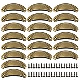 Türknauf Vintage Griffe Möbel 20 Pieces Möbelgriffe Türknöpfe  Vintage Muschelgriff Furniture Knobs with Screws for Cabinet Chest of Drawers Door Bronze Türgriffe