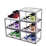 NUKied Schuhboxen Stapelbar Transparent|3er Set Schuhkarton mit Tür, Sneaker Box für Herren- und Damenschuhe Schuhaufbewahrungsbox |Aufbewahrungsboxen für Schuhe,Robust, Langlebig,(43X29X14CM)