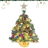 Tisch Weihnachtsbaum,45cm Künstlicher Weihnachtsbaum,Mini Weihnachtsbaum mit Beleuchtung,Kleiner Weihnachtsbaum mit Led,Kunstweihnachtsbäume Klein,Mini Weihnachtsbaum Künstlich