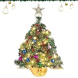 Tisch Weihnachtsbaum,45cm Künstlicher Weihnachtsbaum,Mini Weihnachtsbaum mit Beleuchtung,Kleiner Weihnachtsbaum mit Led,Kunstweihnachtsbäume Klein,Mini Weihnachtsbaum Künstlich