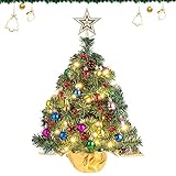 Tisch Weihnachtsbaum,45cm Künstlicher Weihnachtsbaum,Mini Weihnachtsbaum mit Beleuchtung,Kleiner Weihnachtsbaum mit Led,Kunstweihnachtsbäume Klein,Mini Weihnachtsbaum Künstlich