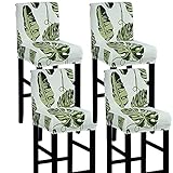 C/N Bar Stuhlhussen Barhocker Stuhlbezug Küchen hochstühle bezug Bar Stuhlbezüge mit Rückenlehne 4er Set