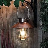 Solarlaterne für Außen,Gartendeko Hängend Vintage Metall Solarleuchten Gartenleuchte mit Warmen LED-Lampen für Outdoor Garten Hof Terrasse Baumdekoration, Wegbeleuchtung Deko(Kupfer, Ohne Ständer)