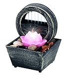 ArtiCasa Zimmerbrunnen Lotusblume - Indoor-Wasserspiel mit LED-Licht - Positiver Effekt - Tischbrunnen mit Kieselsteinen - 11,5 x 17 cm