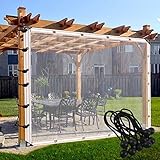 Outdoor-Vorhänge, transparente Pavillons, Balkonplane, Pergola-Vorhänge, wasserdichte Seitenwände mit Ösen für Pergola, Terrasse