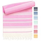 Fit-Flip Hamamtuch aus 100% recycelter Baumwolle – nachhaltig und natürlich – Saunatuch, Strandtuch, Duschtuch, Badetuch, Yogatuch – Rose – 100x200cm Diamond