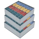 Homsorout 3 Stück Aufbewahrungsboxen 24 Zellen Schublade Organizer Faltbare kleiderschrank Schrank Organizer zum Aufbewahren von Unterwäsche, Socken, Krawatten, Gürtel und Andere Zubehörteile