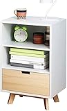 Nachttisch, Nachttisch, Korridor, verdicktes Massivholz, für Zuhause, Arbeitszimmer, Montage, Schließfach, bodenstehend, Schlafzimmer, Einzelpumpe, Wohnzimmer, Aufbewahrungsbox (Farbe: Eiche) (weiß)