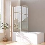 Goezes Duschwand für Badewanne 110x140cm 2-teilig faltbar Duschwand Badewannenaufsatz Duschtrennwand Duschabtrennung mit 6mm Nano Glas