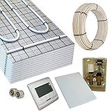 HoWaTech TAC Warmwasser Fußbodenheizung Komplettset E-Regelbox Digital, Heizfläche:10.00m²