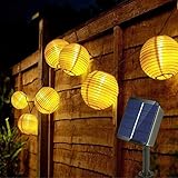 Useber Solar Lichterkette Lampion Außen, 8M 30LED Laternen 8 Modi Lampions Außen Wetterfest für Garten, Balkon, Hof, Hochzeit,Weihnachten,Party Deko (Warmweiß)