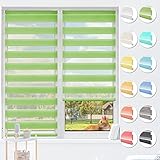 HOMEDEMO Doppelrollo Klemmfix ohne Bohren & mit Bohren, Rollos für Fenster und Tür, (Grün, 100x150cm) Duo Rollo Klemmrollo lichtdurchlässig