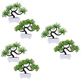 Homoyoyo 6 Stück Simulierte Topfpflanze Büro-Schreibtisch-Dekoration Tischdekoration Kleine Pflanzen Topfkiefer Simulationspflanze Ornament Künstlicher Bonsai Wacholderbaum