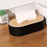 ZTTTD Holzgewebebox Haushaltsgewebe Box Auto Tissue Box Möbel Aufbewahrungsbox Stylish Holz Servietten Halter Organisator (Color : Black, Size : 21.3 * 11.2 * 6cm)