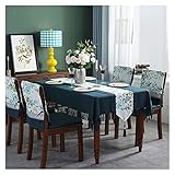 UCCE Stuhlhussen, 4 Stück, Stuhlhussen, Tischdecken, Quasten, Baumwollleinen, Tischdecke für Küche, Esszimmer, faltenfrei, rechteckige Tischdecken, Tischläufer (B 135 x 180 c