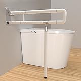 Vigevee Wandstützgriff Stützhilfe WC Haltegriff 60CM Toiletten Stützklappgriff rutschfest für Senioren Klappbar wc Aufstehhilfe Wandmontage Belasten Sie bis zu 150 kg