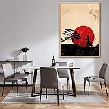 Samurai-Kunstdruck im japanischen Stil, orientalischer Kunstdruck, Leinwand, HD-Druck, Wandkunst, Bild für Heimdekoration, 50 x 70 cm (19,6 x 27,5 Zoll), ohne Rahmen