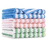 Vicloon Küche Putzlappen, 6 Stück Mikrofaser Reinigungstücher Ultra Saugfähig Wiederverwendbar Lappen,Universal Reinigungstücher für Küche, Badezimmer, Auto-25x25cm(Mehrfarbig)