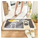 Fußmatte Komfortables Blocken Teppichbadezimmer-Badematt-Tür-Boden süße Frosch-Hund rutschfeste Absorbierende Badezimmer-Matte Küchen-Teppich-Teppich-Fußmatte (Color : Blue, Size : 50cm.80cm)