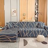 ZCXRYFL Bedruckter Couch üBerzug L Form Stretch Stoff Sofabezug Rutschfester Sofa Cover Relaxsessel Ecksofa Kombination Sofa üBerzug MöBelschutz Couchbezug FüR Hunden (ＡＡ（160-210cm）+BB（160-210cm）,P)