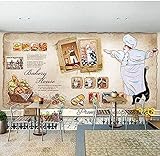 Fototapete im Retro-Cartoon-Stil im europäischen Stil Restaurant Essecke Bäckerei Café Lounge-150cm×105cm