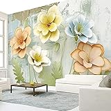 XLMING Tapete Tapete Moderne 3D Geprägt Blumen Vintage Ölgemälde Schlafzimmer Wohnzimmer Wohnkultur Wandkunst-300cm×210cm