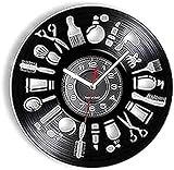 Runde Wanduhr für Büro, Schule, Zuhause, Küche, Wohnzimmer, mechanische Wanduhren, Zahnräder, alte Fabrik, Vinyl-Album, Schallplattenuhr, Engineer Home, Retro-Album, Pop-Art, batteriebetrieben