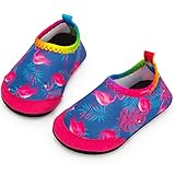 Yorgou Baby Strandschuhe Schwimmschuhe Badeschuhe Wasserschuhe Schnelltrocknende Aquaschuhe rutschfest Barfuss Schuh für Kinder Beach Pool, Flamingo / Violett, 21/22 EU