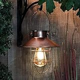 pearlstar Solarlaterne für Außen Hängend Vintage Metall Solarleuchten Gartenleuchte mit Warmen LED-Lampen für Outdoor Garten Hof Terrasse Baumdekoration, Solar Landschaftsbeleuchtung, Kupfer (Kupfer)
