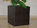 Eleganteinrichten Pflanzkübel Polyrattan quadratisch 30x30x30cm Coffee braun