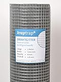 KrapTrap Volierendraht Drahtgitter feinmaschig I verzinkt I 8x8 mm I 5m x 1m I Wühlmausgitter Mäusegitter Nagergitter Hochbeetgitter …