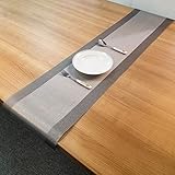 Tischläufer Silbergrau Tischläufer Frühling Polyester Abwaschbar Tischdekoration für Familienfeiern Hochzeiten Hotel Indoor und Outdoor Party Tischläufer Modern 33x274cm