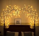 Ciskotu Lichterkette Willow Vine mit Stecker, 144 LEDs Weidenrebe Baum Lichterketten für zimmer, LED Baum Wanddeko Wohnzimmer, Künstliche Lichterzweige Schlafzimmer Deko