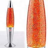 GGMMÖBEL RIMA RL | Lavalampe | Orange | Kinder | Glitterleuchte Glitzerlampe Lavalampe Lavaleuchte Magmalampe Magmaleuchte Lava Glitter Glitzerleuchte