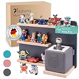 mahona Tonie-Regal (Grau) Magnetische Aufbewahrung für Tonie-Figuren, kompatibel mit Toniebox, Kinderregal für Mädchen & Jungen - rechteckiges Wandregal für Hörfiguren, Toniebox-Regal