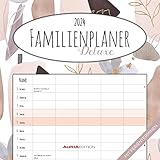 Familienplaner Deluxe 2024 - Broschürenkalender 30x30 cm (30x60 geöffnet) - Kalender mit Platz für Notizen - 5 Spalten - Bildkalender - Wandkalender