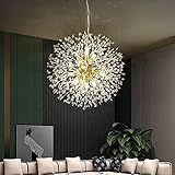 Qamra Modern Kristall Kronleuchter,Pendelleuchte Esstisch, Sputnik Chandelier, Hängelampe,Esstischlampe Hängend, für Schlafzimmer, Wohnzimmer, Esszimmer, Küche,/12-Lichter,Gold