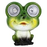 SECFOU Solar-Frosch-Licht Miniatur-Tierfiguren Miniatur-Dekoration Grün-Dekor Künstliche Frosch-Statue Desktop-Dekor Led-Garten-Hof-Dekor-Lampe Solar-Hof-Lampe Frösche Laterne