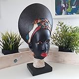 Afrikanische Dekofigur Frauenbüste 33 cm, Afrika Deko, Afrika Frau
