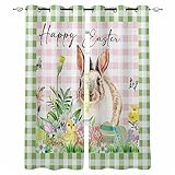 SJSXWQN Gardinen Rosa Hase Vorhänge mit Ösen Vorhang Blickdicht Thermo Verdunklungsvorhänge Schiebegardinen für Schlafzimmer Wohnzimmer H 220 x B 140 cm 2er Set
