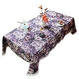 Rechteckige Tischdecke,Retro Verdicken Blumen Tischdecke Mit Fransen,Anti-rutschfeste Tischdecken Für Wohnzimmer, Küche, Picknick, Bauernhaus-E-110x170cm(43x67)