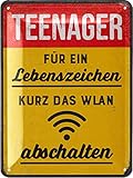 LANOLU Retro Blechschild WLAN ABSCHALTEN LEBENSZEICHEN Gaming Schild, HIER WIRD GEZOCKT Türschild, Gamer Geschenk, Gaming Zone, lustige Deko Jugendzimmer für Zocker - als Metallschild 15x20 cm