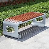 GRFIT Gartenbank Sitzbank Außenbank ohne Rückenlehne Edelstahl Rahmenbank Holz Sitzplatine Einfache Park Bank Durable Park Freizeitmöbel Parkbank Terrassenbank (Color : C)