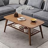 Couchtisch für Wohnzimmer, 2-stufiger Wohnzimmertisch Mitteltisch, Morden-Sofa-Beistelltisch, Kaffee-Beistelltisch mit Stauraum, für Wohnzimmer, Schlafzimmer, Büro, Wohnung ( Color : Walnut color , Si