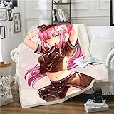 Kuscheldecke Sherpa Decke Weiche Sofadecke Tagesdecke 3D Karikatur Anime Mode Sexy Mädchen Muster Dekorative Wohndecke Flauschige Warm Fleecedecke Sofaüberwurf für Reisen Camping 150x200 cm